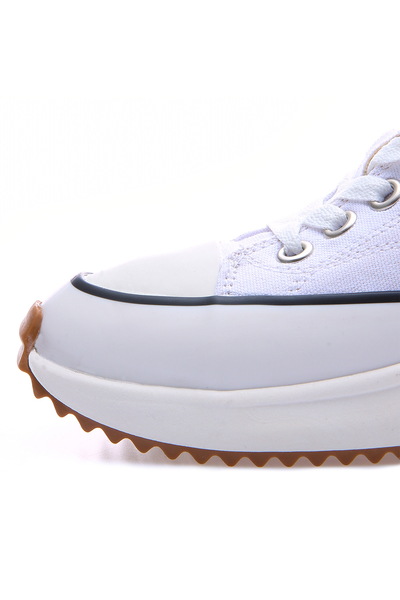 Beyaz Kadın Bağcıklı Yüksek Taban Günlük Spor Ayakkabı-89070 - Thumbnail