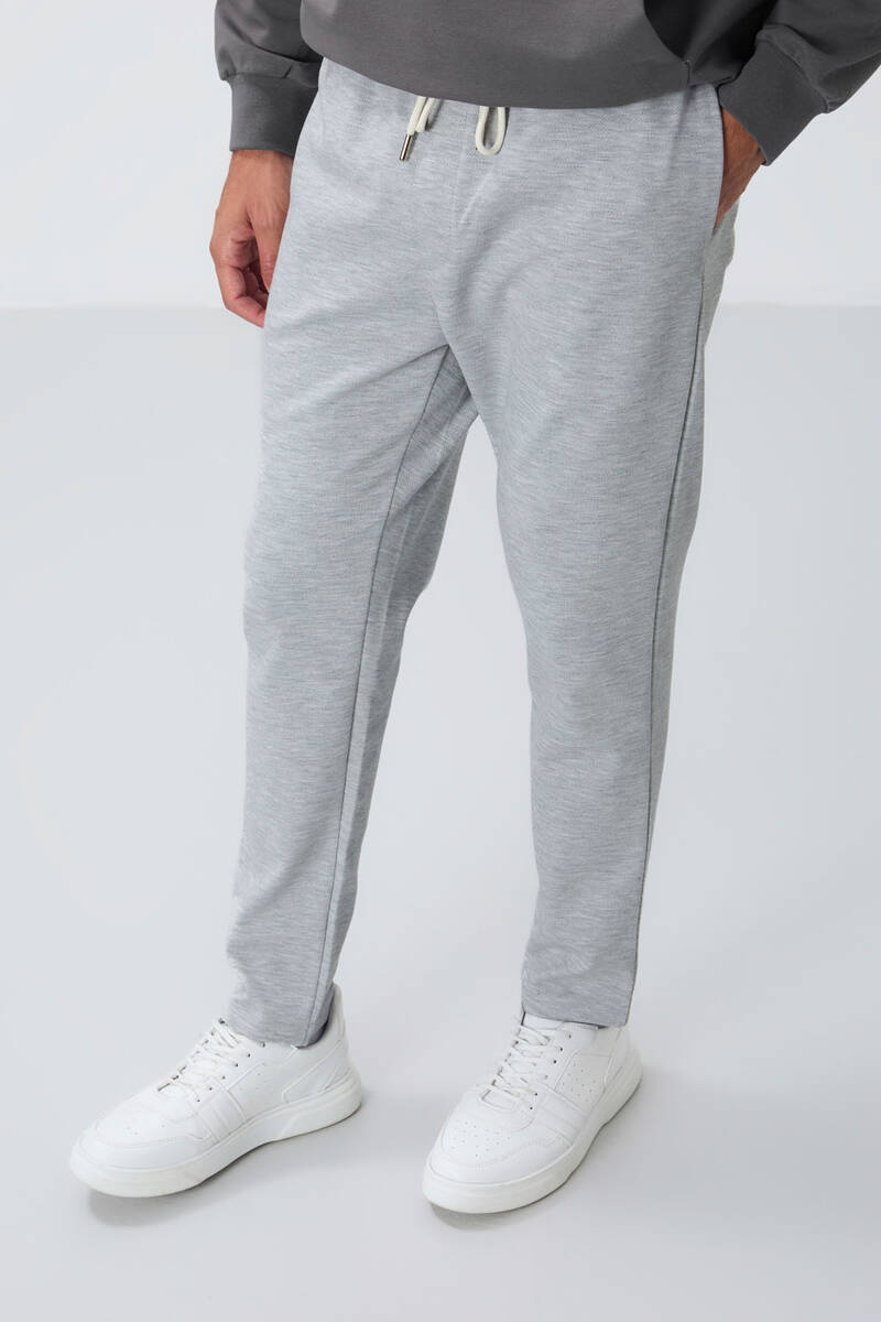 TOMMYLIFE - Tommylife Toptan Standart Kalıp Erkek Eşofman Alt 82155 Gri