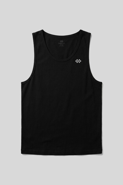 TOMMYLIFE - Siyah Standart Fit Basic Kolsuz Erkek Atlet - 88503