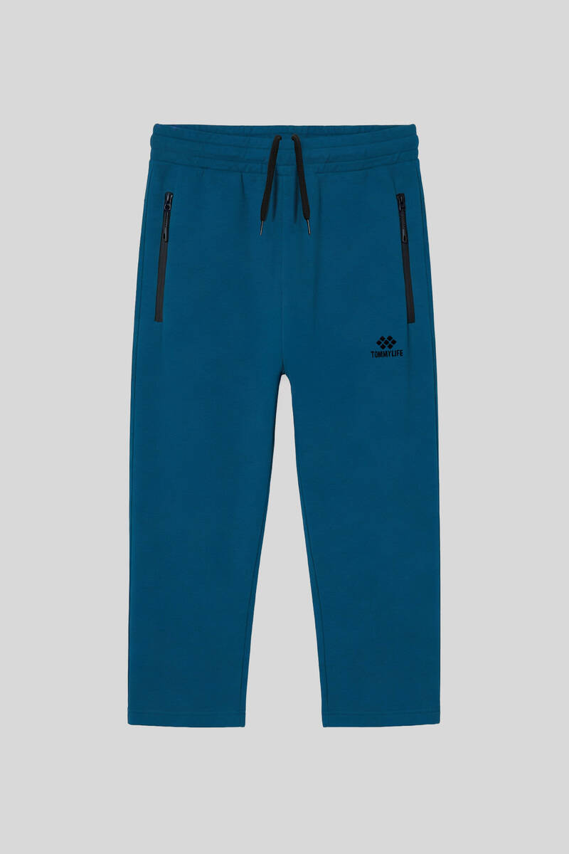 TOMMYLIFE - Tommylife Toptan Lacivert Fermuar Cepli Klasik Paça Erkek Kapri - 83095