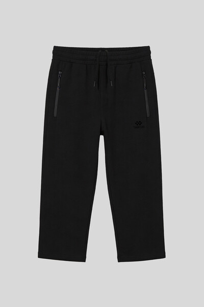 TOMMYLIFE - Tommylife Toptan Siyah Fermuar Cepli Klasik Paça Erkek Kapri - 83095