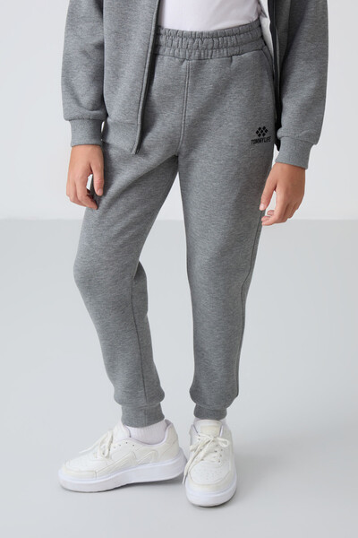 Tommylife Toptan 7-15 Yaş Dik Yaka Erkek Çocuk Eşofman Takımı 11256 Gri Melanj - 5