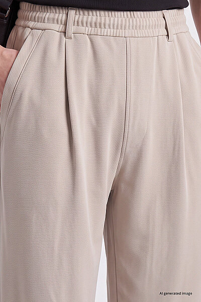 Tommylife Toptan Bej Rahat Form Erkek Palazzo Pantolon - 82199 - 3