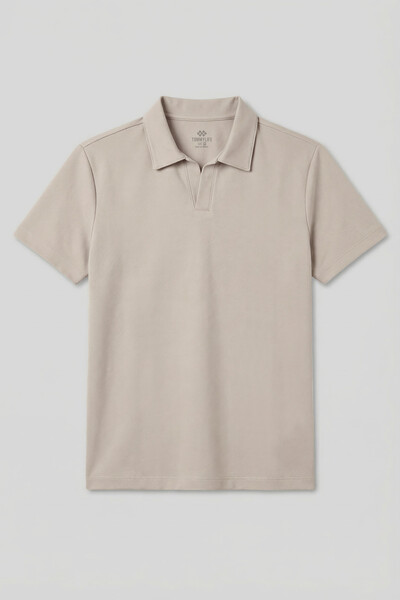 Tommylife Toptan Bej Rahat Form Yumuşak Dokulu Polo Yaka Erkek T-Shirt - 88496 - Thumbnail