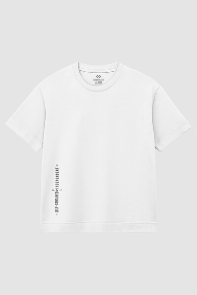 Tommylife Toptan Beyaz Baskılı O Yaka Rahat Form Battal Büyük Beden Erkek T-Shirt - 88472 - Thumbnail