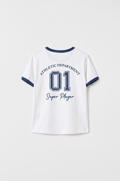 Tommylife Toptan Beyaz Omuz Biye Detaylı Baskılı Kız Çocuk T-Shirt - 75181 - Thumbnail