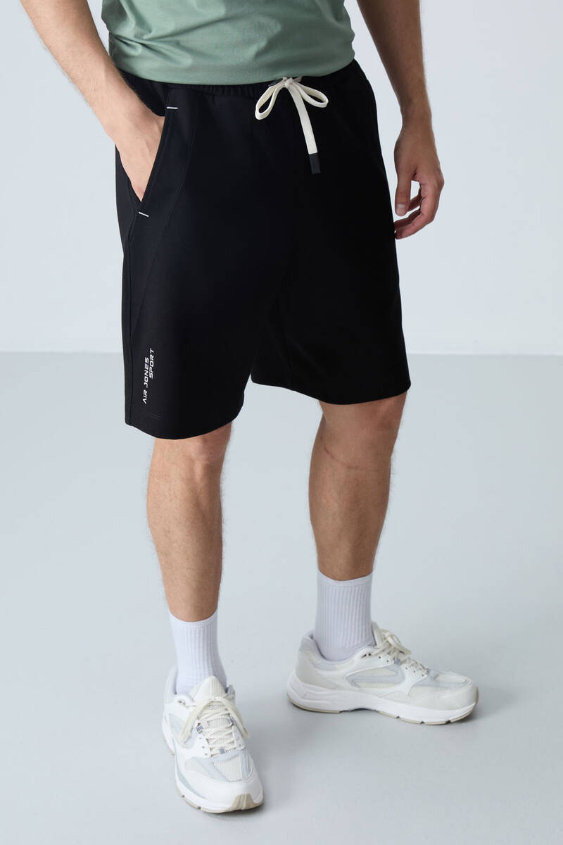 TommyLife - Tommylife Toptan Comfort Fit Basic Erkek Şort 81278 Siyah