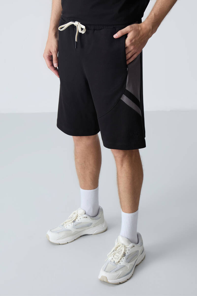 TommyLife - Tommylife Toptan Comfort Fit Basic Erkek Şort 81281 Siyah