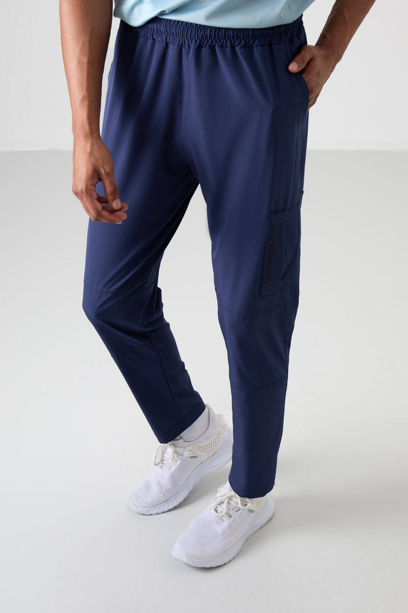 TOMMYLIFE - Tommylife Toptan Comfy Dar Paça Erkek Eşofman Alt 82120 İndigo