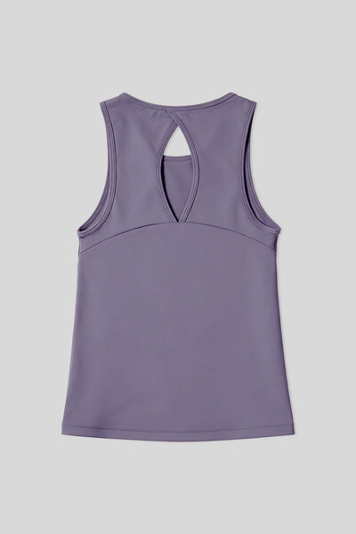 Tommylife Toptan Eflatun Standart Fit Çapraz Sırt Detaylı Kadın Spor Atlet - 97296 - Thumbnail