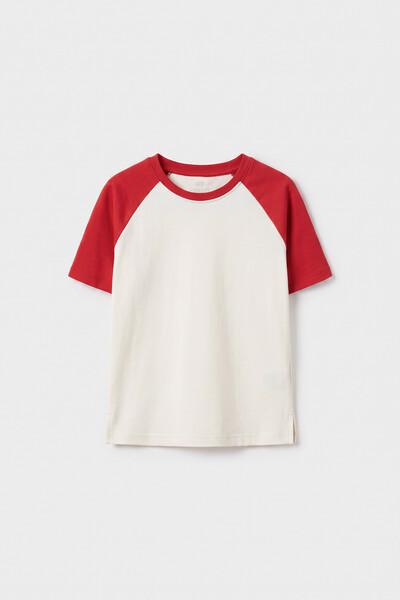 TOMMYLIFE - Tommylife Toptan Ekru-Fiesta Standart Fit Reglan Kollu Kız Çocuk T-Shirt - 75180