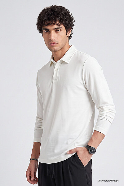 Tommylife Toptan Ekru Rahat Form Basic Polo Yaka Erkek T-Shirt - 88512 - 2