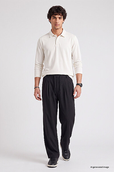 Tommylife Toptan Ekru Rahat Form Basic Polo Yaka Erkek T-Shirt - 88512 - 4