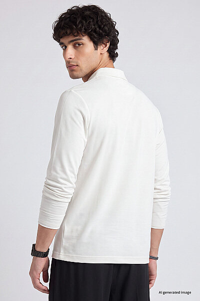 Tommylife Toptan Ekru Rahat Form Basic Polo Yaka Erkek T-Shirt - 88512 - 5