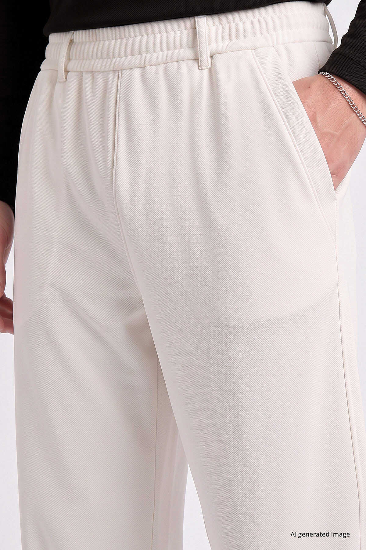 Tommylife Toptan Ekru Rahat Form Erkek Palazzo Pantolon - 82199 - 2