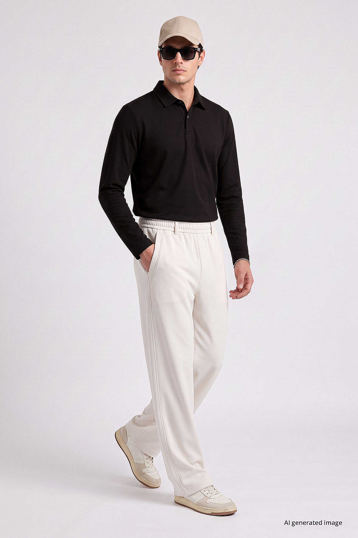 Tommylife Toptan Ekru Rahat Form Erkek Palazzo Pantolon - 82199 - 1
