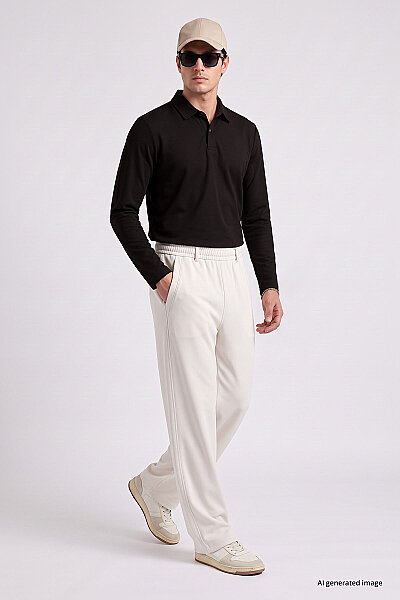 Tommylife Toptan Ekru Rahat Form Erkek Palazzo Pantolon - 82199