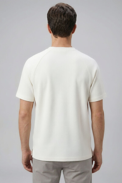 Tommylife Toptan Ekru Rahat Form Esnek Nefes Alabilir Erkek T-Shirt - 88495 - Thumbnail