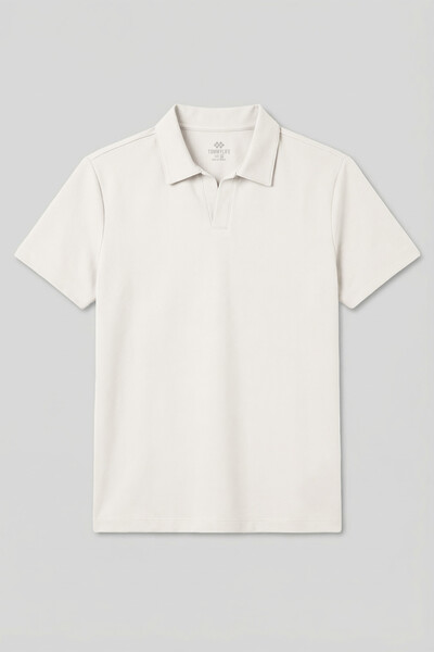 Tommylife Toptan Ekru Rahat Form Yumuşak Dokulu Polo Yaka Erkek T-Shirt - 88496 - Thumbnail