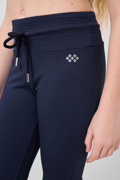 Tommylife Toptan Esnek Standart Fit Basic Performans İspanyol Paça Kız Çocuk Tayt 75193 İndigo - Thumbnail