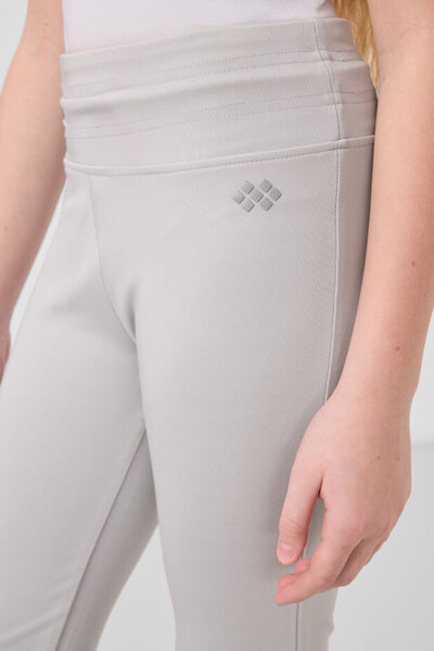 Tommylife Toptan Esnek Standart Fit Basic Performans İspanyol Paça Kız Çocuk Tayt 75193 Taş - Thumbnail