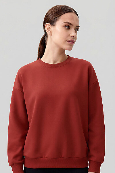 Tommylife Toptan Fiesta Basic O Yaka Oversize Kadın Sweatshirt - 97053 - 3