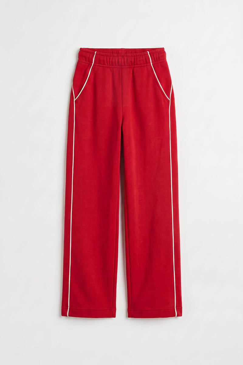 TOMMYLIFE - Tommylife Toptan Fiesta Biye Detaylı Basic Palazzo Kız Çocuk Eşofman Alt - 75195
