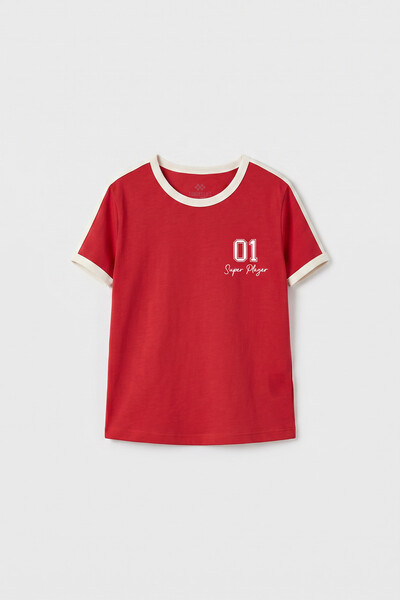 TOMMYLIFE - Tommylife Toptan Fiesta Omuz Biye Detaylı Baskılı Kız Çocuk T-Shirt - 75181