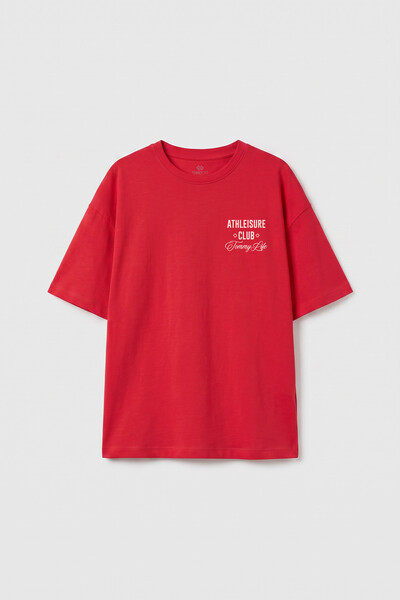 TOMMYLIFE - Tommylife Toptan Fiesta Oversize Kısa Kollu Baskılı Kız Çocuk T-Shirt - 75175