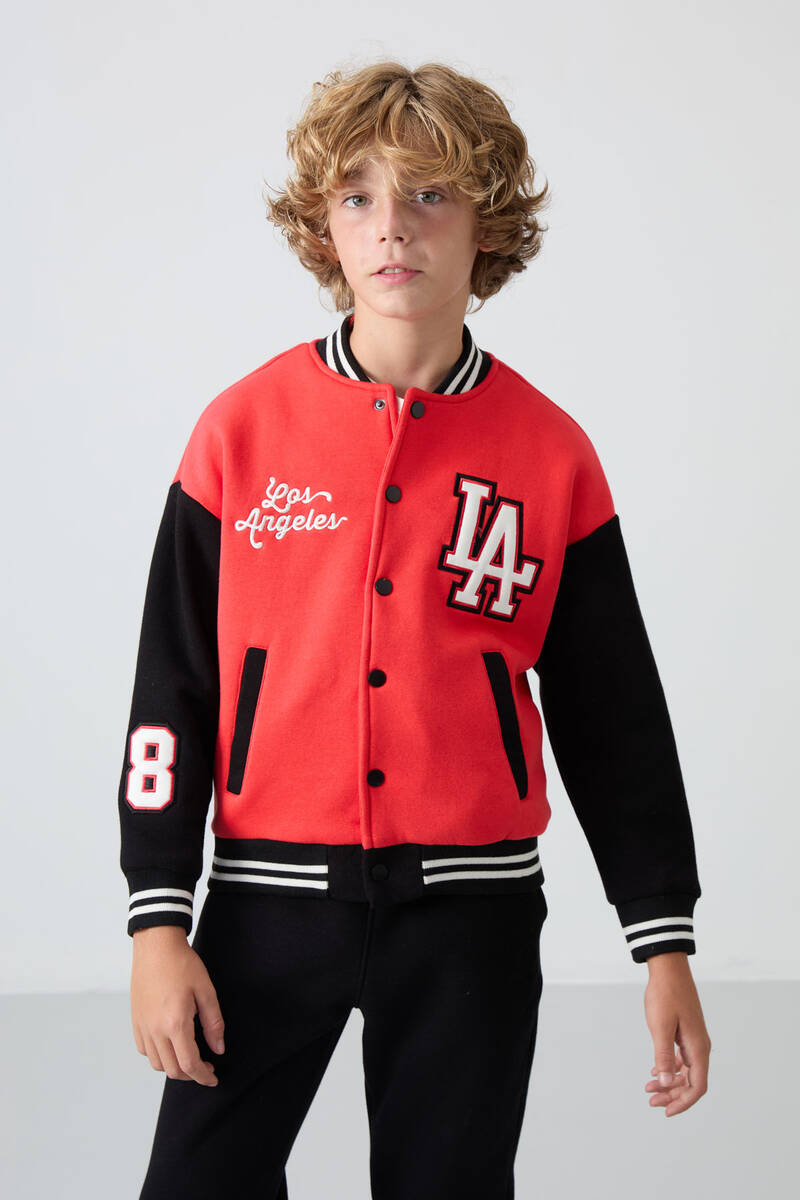 TommyLife - Tommylife Toptan Garson Boy Kolej Yaka Standart Kalıp Erkek Çocuk Ceket 11258 Fiesta