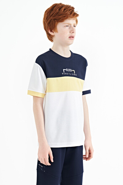 Tommylife Toptan Garson Boy O Yaka Oversize Erkek Çocuk T-Shirt 11159 Beyaz - Thumbnail
