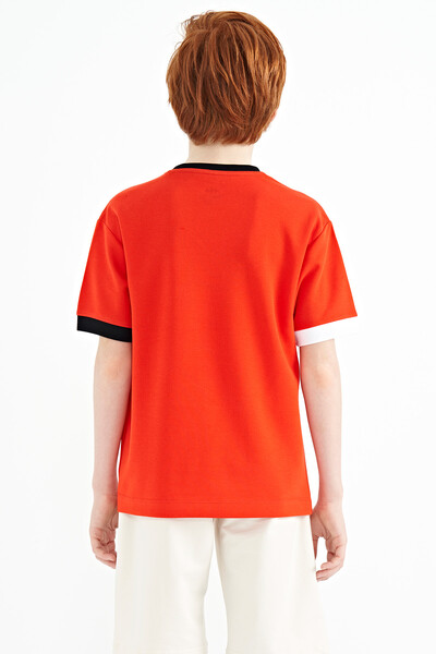 Tommylife Toptan Garson Boy O Yaka Oversize Erkek Çocuk T-Shirt 11159 Fiesta - Thumbnail