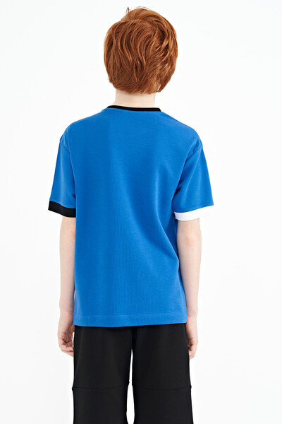 Tommylife Toptan Garson Boy O Yaka Oversize Erkek Çocuk T-Shirt 11159 Saks - Thumbnail