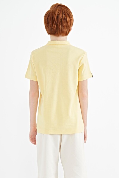 Tommylife Toptan Garson Boy Polo Yaka Standart Kalıp Erkek Çocuk T-Shirt 11084 Sarı - Thumbnail