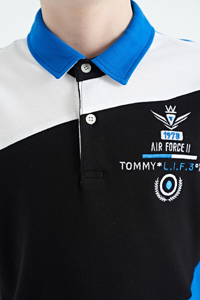Tommylife Toptan Garson Boy Polo Yaka Standart Kalıp Erkek Çocuk T-Shirt 11088 Saks - Thumbnail