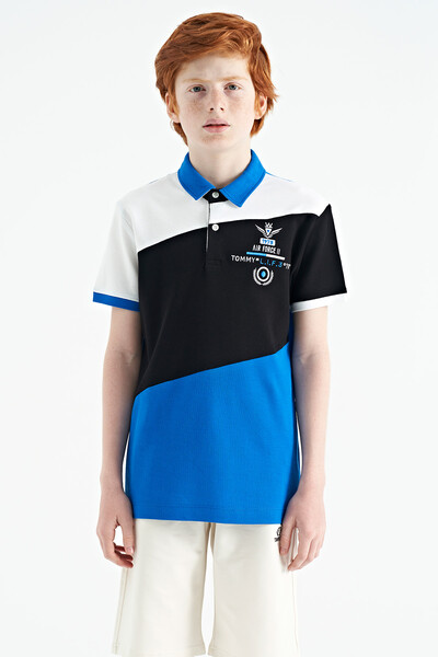 Tommylife Toptan Garson Boy Polo Yaka Standart Kalıp Erkek Çocuk T-Shirt 11088 Saks - Thumbnail