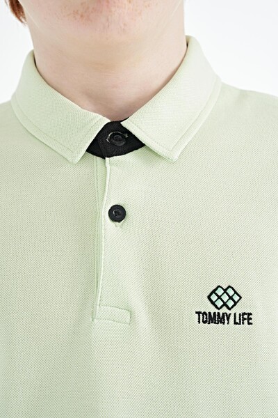 Tommylife Toptan Garson Boy Polo Yaka Standart Kalıp Erkek Çocuk T-Shirt 11093 Açık Yeşil - Thumbnail