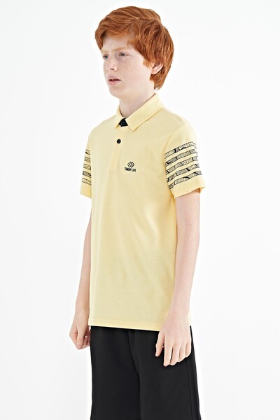 Tommylife Toptan Garson Boy Polo Yaka Standart Kalıp Erkek Çocuk T-Shirt 11093 Sarı - Thumbnail