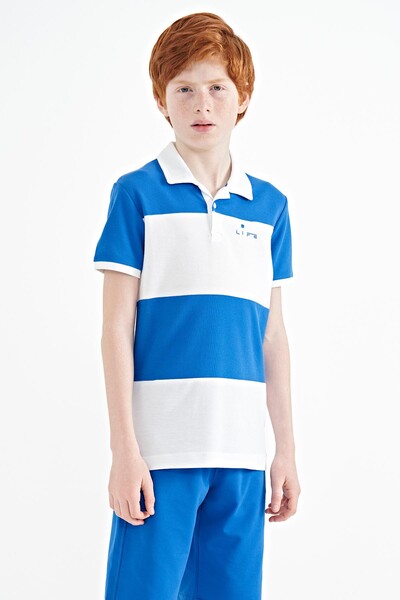 Tommylife Toptan Garson Boy Polo Yaka Standart Kalıp Erkek Çocuk T-Shirt 11095 Beyaz - Thumbnail