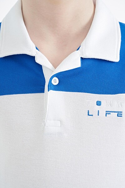 Tommylife Toptan Garson Boy Polo Yaka Standart Kalıp Erkek Çocuk T-Shirt 11095 Beyaz - Thumbnail