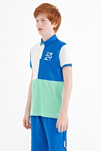 Tommylife Toptan Garson Boy Polo Yaka Standart Kalıp Erkek Çocuk T-Shirt 11108 Beyaz - Thumbnail