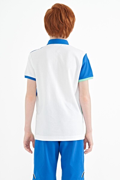 Tommylife Toptan Garson Boy Polo Yaka Standart Kalıp Erkek Çocuk T-Shirt 11108 Beyaz - Thumbnail
