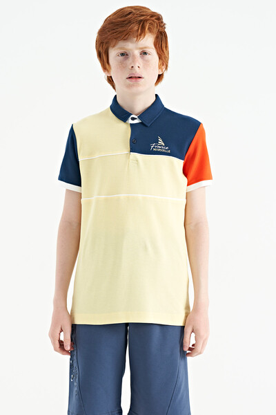 Tommylife Toptan Garson Boy Polo Yaka Standart Kalıp Erkek Çocuk T-Shirt 11109 Sarı - Thumbnail