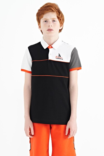 Tommylife Toptan Garson Boy Polo Yaka Standart Kalıp Erkek Çocuk T-Shirt 11109 Siyah - Thumbnail