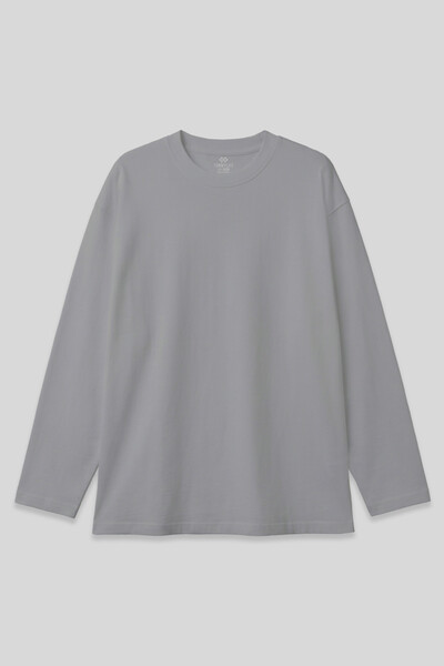 TOMMYLIFE - Tommylife Toptan Gri Basic O Yaka Erkek Sweatshirt - 88107