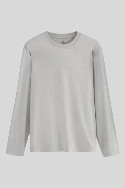 TOMMYLIFE - Tommylife Toptan Gri Melanj Basic O Yaka Erkek Sweatshirt - 87997 TOMMYLIFE - Tommylife Toptan Gri Melanj Basic O Yaka Erkek Sweatshirt - 87997