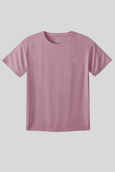 Tommylife Toptan Gül Kurusu O Yaka Basic Battal Büyük Beden Kadın T-Shirt - 97308 - Thumbnail