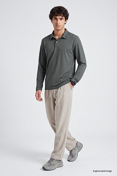 Tommylife Toptan Haki Rahat Form Basic Polo Yaka Erkek T-Shirt - 88512 - 3