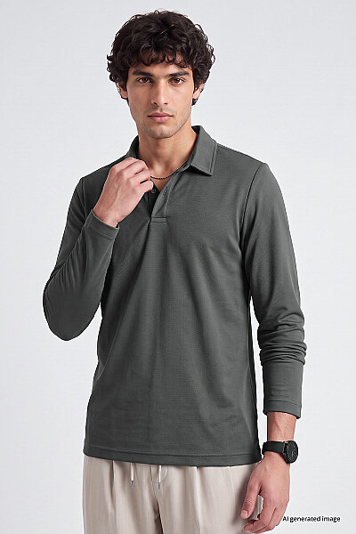 Tommylife Toptan Haki Rahat Form Basic Polo Yaka Erkek T-Shirt - 88512