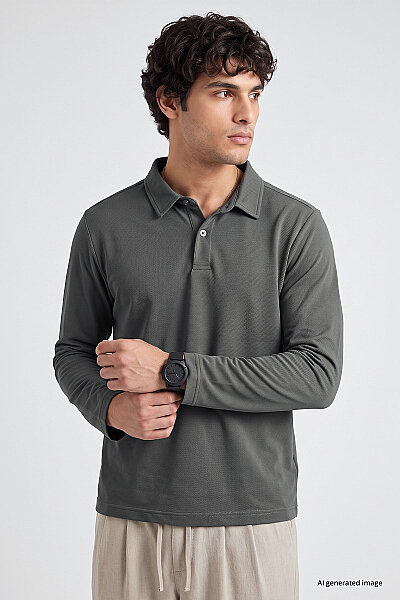 Tommylife Toptan Haki Rahat Form Basic Polo Yaka Erkek T-Shirt - 88512 - 4